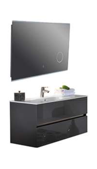 Комплект мебели ARMADI ART Vallessi 80 антрацит глянец/белая раковина