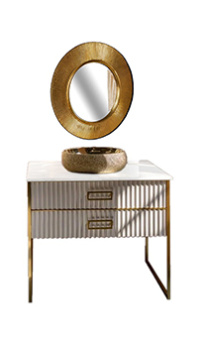 Комплект мебели ARMADI ART Monaco 100 со столешницей белый, фурнитура золото