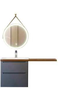 Комплект мебели JORNO Wood 122 серая с темной столешницей под стиральную машину